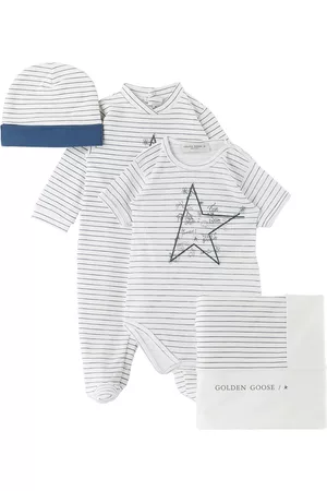 Golden Goose Sets - Baby White Printed Four-Piece Set