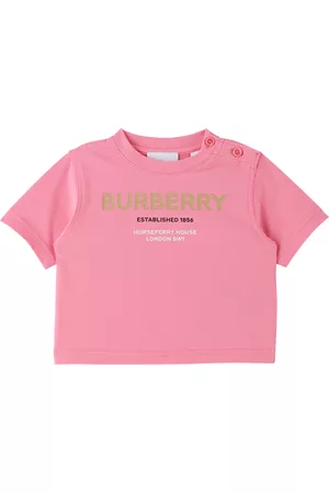 Burberry T-Shirts - Baby Pink 'Horseferry' T-Shirt