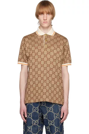 Gucci Men Polo T-Shirts - Beige GG Polo