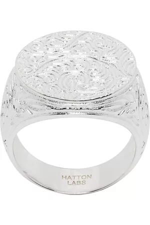Hatton Labs Men Rings - Silver Decorato Sovereign Ring