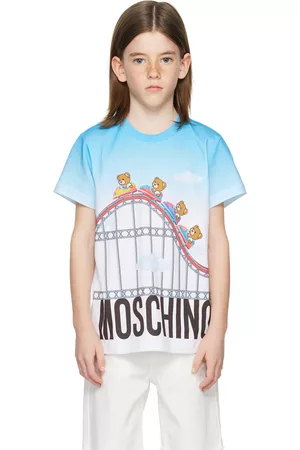 Moschino T-Shirts - Kids White & Blue Printed T-Shirt