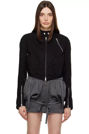 TheOpen Product Women Twill Jackets - Black Cropped Jacket