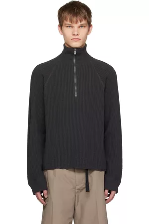 OUR LEGACY Men Turtleneck Sweaters - Gray Half-Zip Sweater