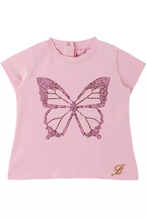 MISS BLUMARINE T-Shirts - Baby Pink Butterfly T-Shirt