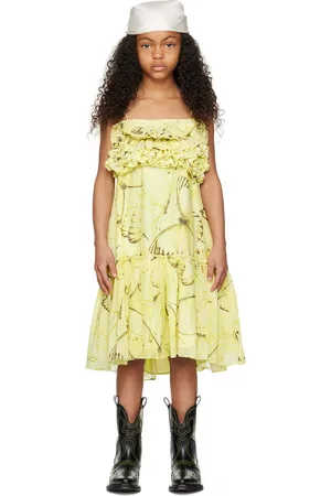 MISS BLUMARINE Girls Printed Dresses - Kids Yellow Printed Dress