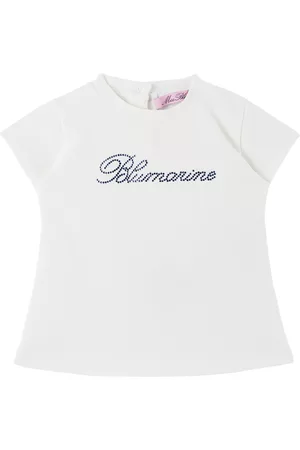 MISS BLUMARINE T-Shirts - Baby White Crystal-Cut T-Shirt