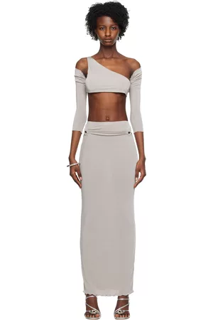 TYRELL Women Maxi Dresses - SSENSE Exclusive Gray Camisole & Maxi Skirt Set