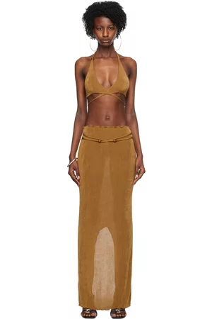 TYRELL Women Maxi Dresses - SSENSE Exclusive Brown Camisole & Maxi Skirt Set