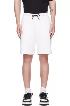 HUGO BOSS Men Shorts - White Embroidered Shorts