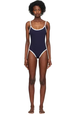 Moncler Women Swimsuits - Navy Printed Swimsuit