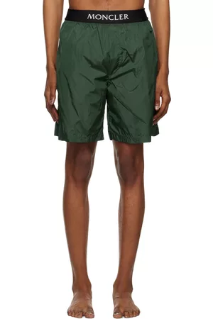 Moncler Men Swim Shorts - Green Three-Pocket Swim Shorts