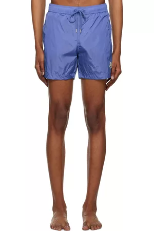 Moncler Men Swim Shorts - Blue Drawstring Swim Shorts
