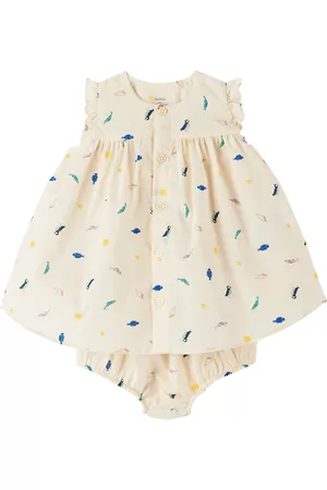 Petit Bateau Sets - Baby Beige Dress & Bloomers Set