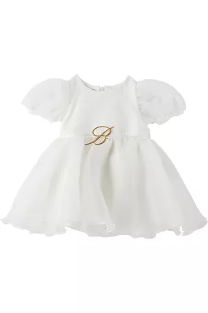 MISS BLUMARINE Girls Graduation Dresses - Baby White Hardware Dress