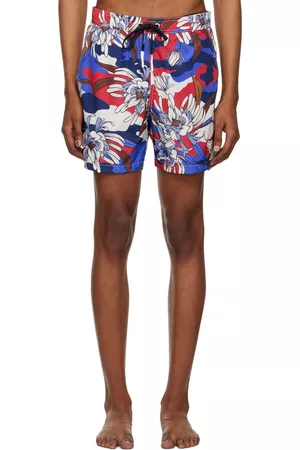 Moncler Men Swim Shorts - Multicolor Printed Swim Shorts