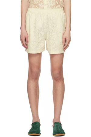 HARAGO Men Shorts - Off-White Floral Shorts