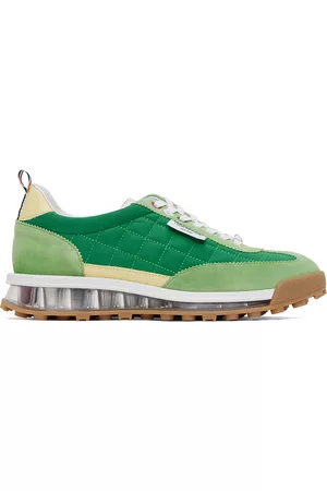 Thom Browne Men Sports Equipment - Green Quilted Tech Runner Sneakers