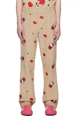 Soulland Men Corduroy Pants - Beige Hello Kitty Edition Everet Trousers