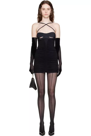 MUGLER Women Party Mini Dresses - Black Party Minidress