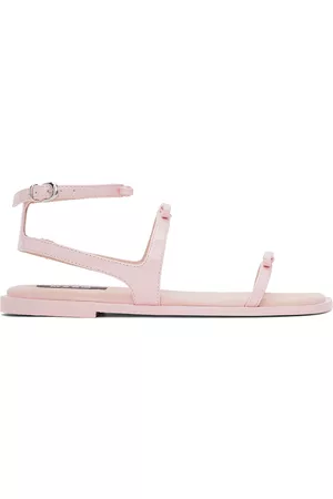 Msgm Women Flat Sandals - Pink Bow Flat Sandals