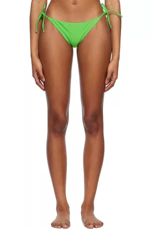 Moschino Women Bikini Bottoms - Green Printed Bikini Bottoms