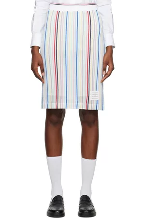 Thom Browne Women Midi Skirts - Multicolor Striped Midi Skirt