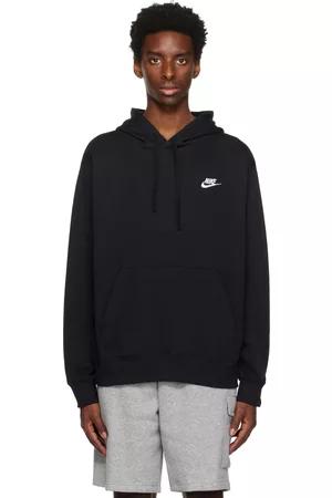Nike Men Hoodies - Black Embroidered Hoodie