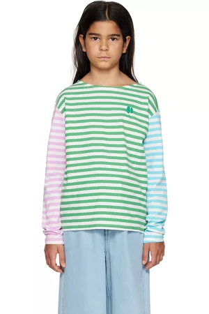 Maed for mini Long Sleeved T-Shirts - Kids Multicolor Stripy Salamander Long Sleeve T-Shirt