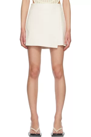 Holzweiler Women Mini Skirts - White Erina Faux-Leather Miniskirt