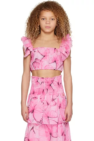 MISS BLUMARINE Tops - Kids Pink Graphic Top