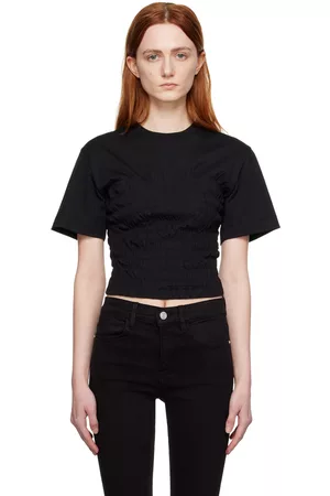 Frame Women Corsets - Black Smocked Corset T-Shirt