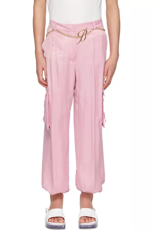 MISS BLUMARINE Cargo Pants - Kids Pink Belted Cargo Pants
