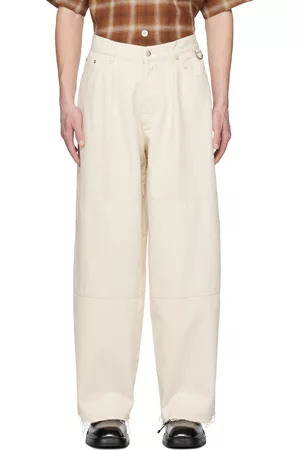Hope Men Twill Pants - Off-White Stone Trousers