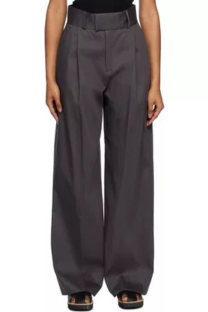 BITE Women Twill Pants - Gray Waist Trousers