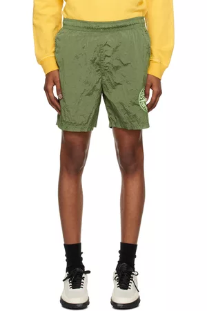 Stone Island Men Shorts - Green Embroidered Shorts