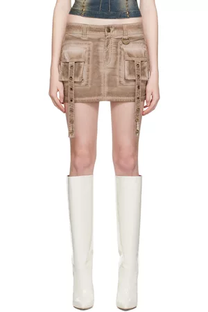 BLUMARINE Women Mini Skirts - Brown Strap Miniskirt