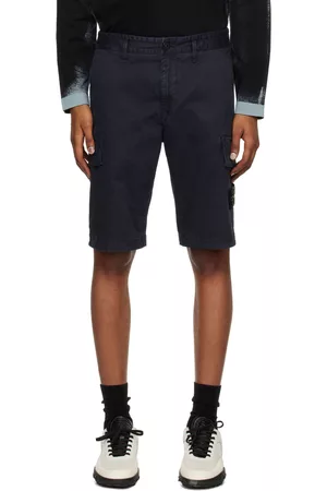 Stone Island Men Twill Shorts - Navy Patch Shorts