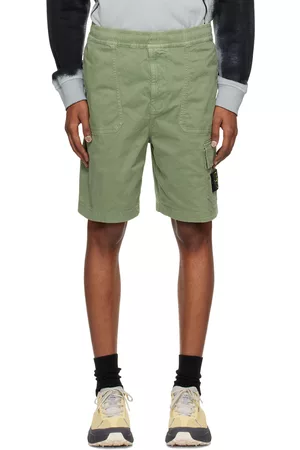 Stone Island Men Twill Shorts - Green Patch Shorts
