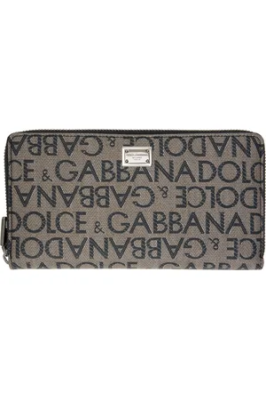 Dolce & Gabbana Tie Printed Dauphine Leather Zip-Around Wallet