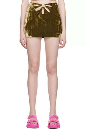 Collina Strada Women Mini Skirts - Khaki Flower Miniskirt