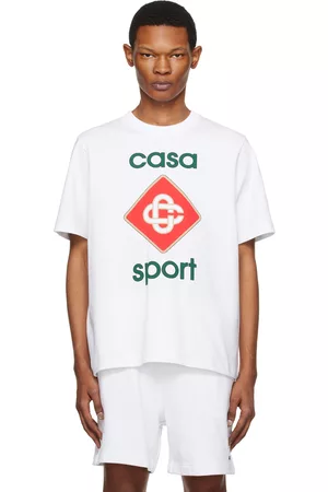 Casablanca Men Sports T-Shirts - White 'Casa Sport' T-Shirt