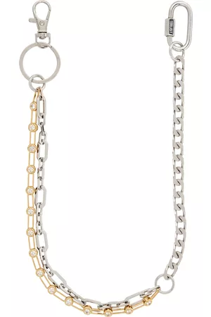 In Gold We Trust Men Keychains - SSENSE Exclusive Gold & Silver Crystal Pants Keychain