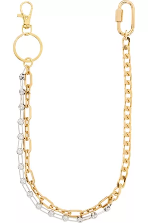 In Gold We Trust Men Keychains - SSENSE Exclusive & Silver Crystal Pants Keychain