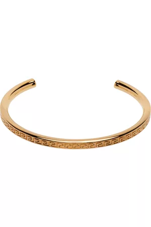 VERSACE Men Cuff Bracelets - Gold Greek Key Cuff Bracelet