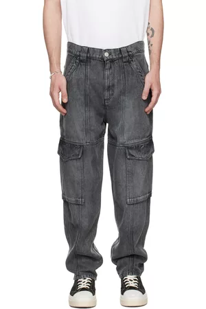 Isabel Marant Men Cargo Pants - Gray Timem Fluid Denim Cargo Pants