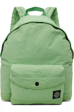 Stone Island Rucksacks - Kids Green Logo Patch Backpack
