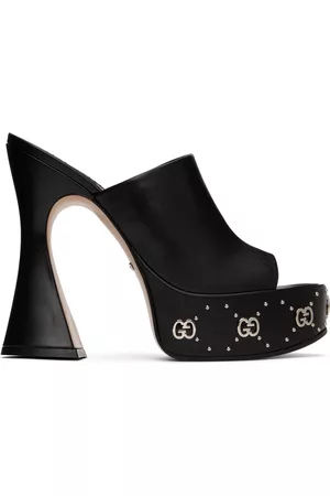 Gucci Women Platform Sandals - Black Platform Heeled Sandals
