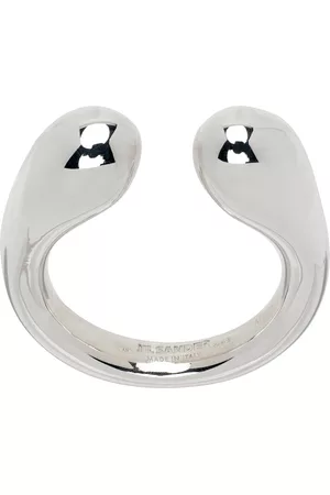 Jil Sander Men Band Rings - Silver Open Band Ring