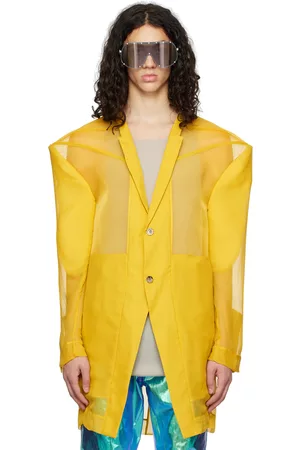 Rick Owens Men Coats - Yellow Transtatlin Coat