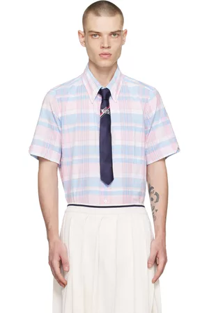Thom Browne Men Shirts - Blue & Pink Check Shirt